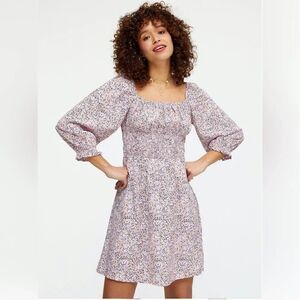 NWT New Look shirred bust puff sleeve mini dress size 2